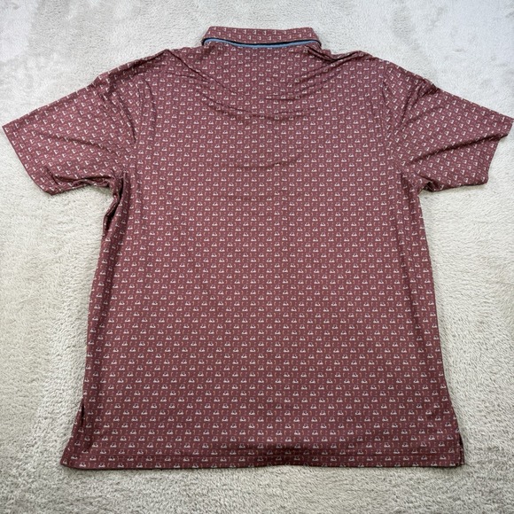 Southern Shirt Co Polo Mens Red Performance Stretch Golf Cart All Over AOP Shirt - Picture 7 of 8